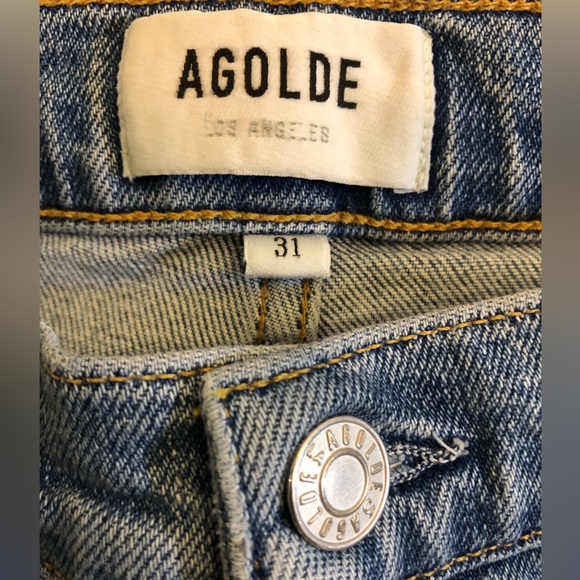 *SOLD* Agolde Toni Mid Rise Straight Size 31 Light Wash - Picture 5 of 5
